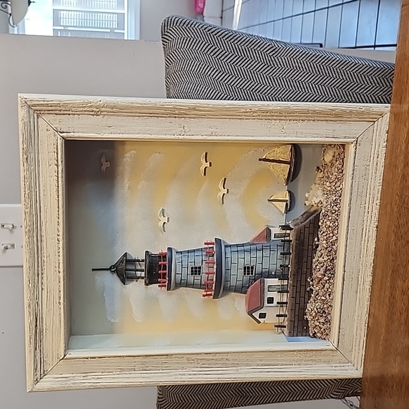 LIGHTHOUSE 3D SHADOW BOX WALL ART - Picture 1 of 11